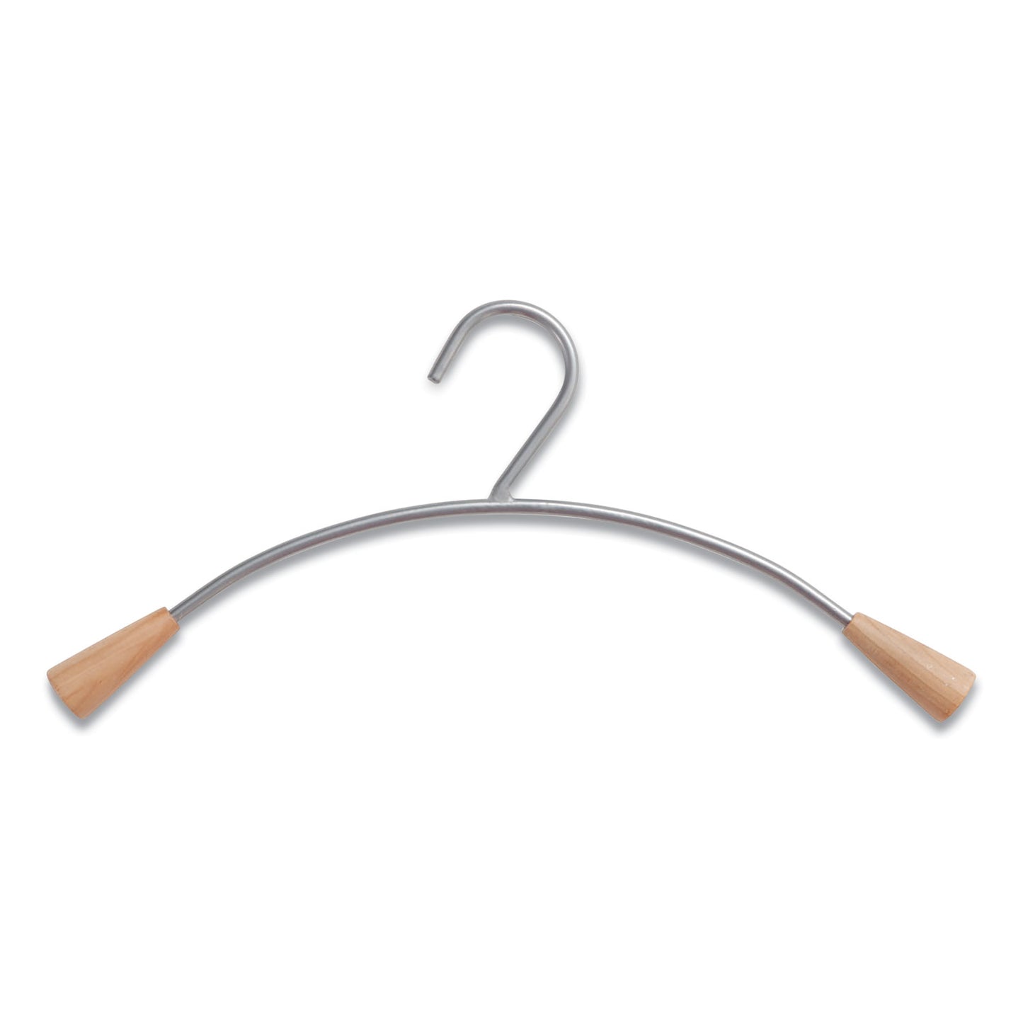 Alba Metal and Wood Coat Hangers, 16.8", Metallic Gray/Mahogany, 6/Set (PMCIN6)