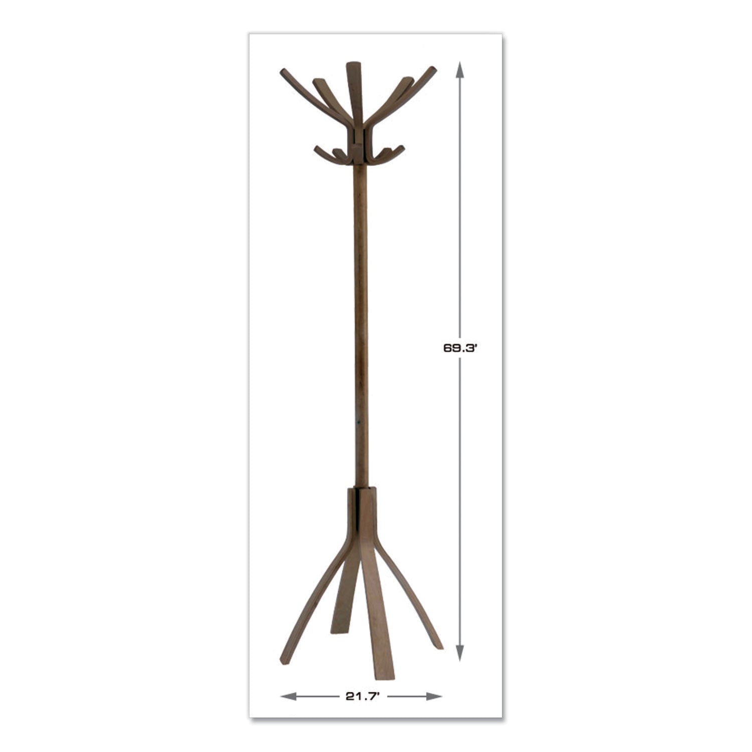 Alba Cafe Wood Coat Stand, Ten Peg/Five Hook, 21.67w x 21.67d x 69.33h, Espresso Brown (PMCAFE)