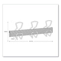 Alba Wall-Mount Coat Hooks, 18.11 x 2.95 x 6.45, Metal, Silver, 22 lb Capacity (PMPRO3M)