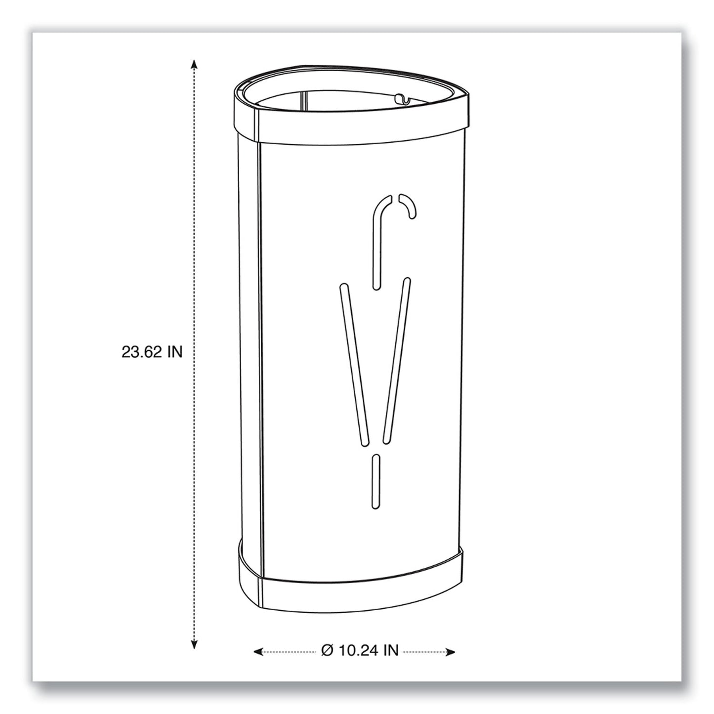 Alba Triangular Umbrella Stand, Steel/Plastic, 10.25w x 10.25d x 23.67h, Black (PMTRIA2N)