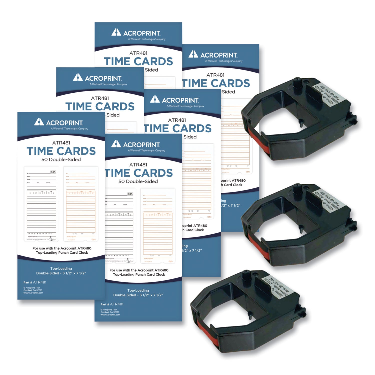 Acroprint TXP300 Accessory Bundle, Bi-Weekly/Weekly, Two Sides, 3.5 x 7.5