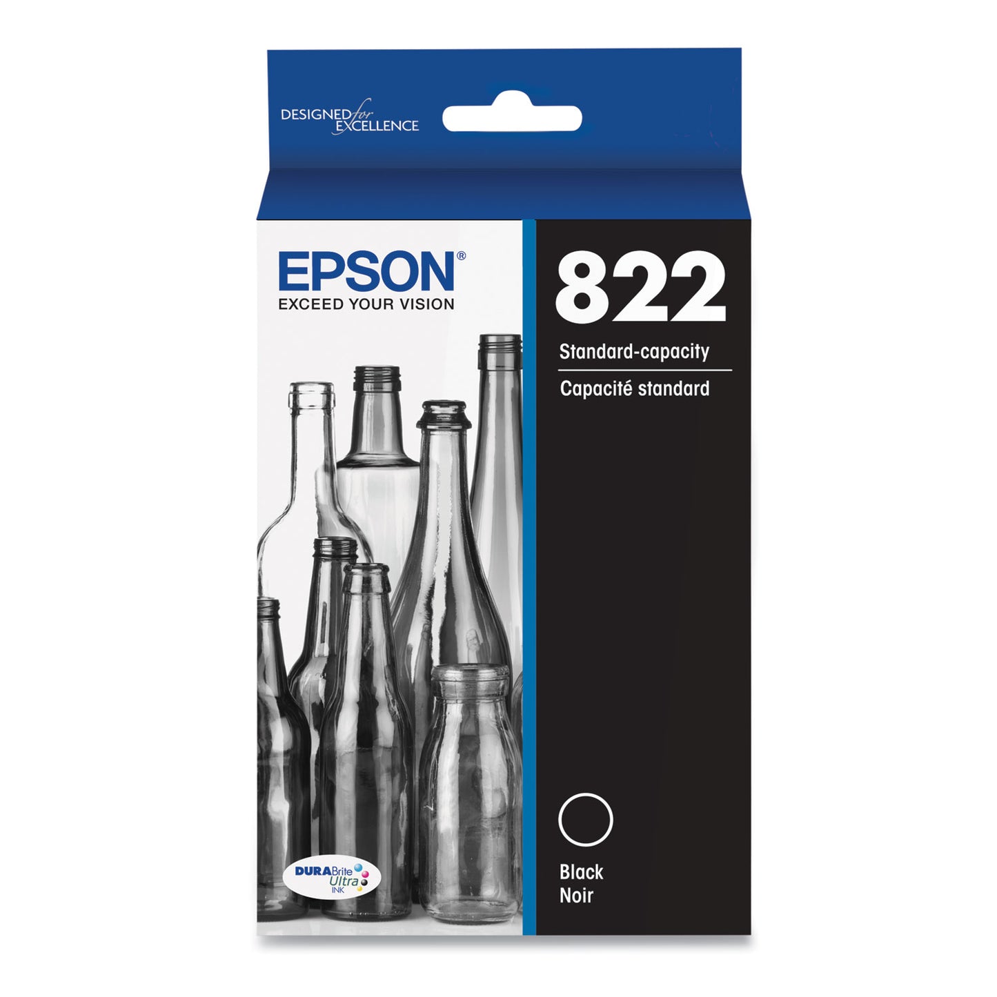 Epson T822120-S (T822) DURABrite Ultra Ink, 350 Page-Yield, Black