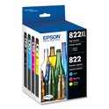 Epson T822XL-BCS (T822XL/T822) DURABrite Ultra High-Yield/Standard Ink, Black/Cyan/Magenta/Yellow