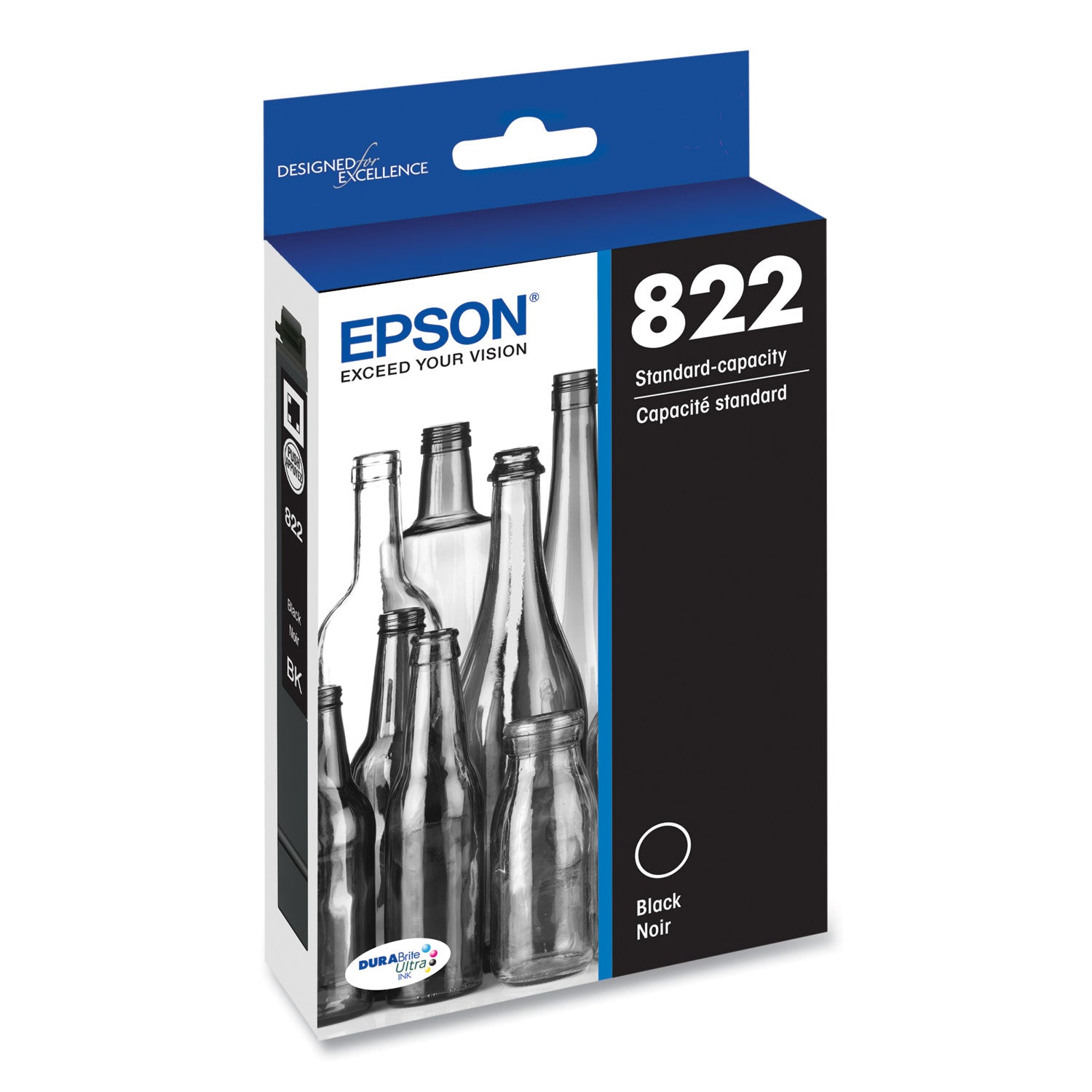 Epson T822120-S (T822) DURABrite Ultra Ink, 350 Page-Yield, Black