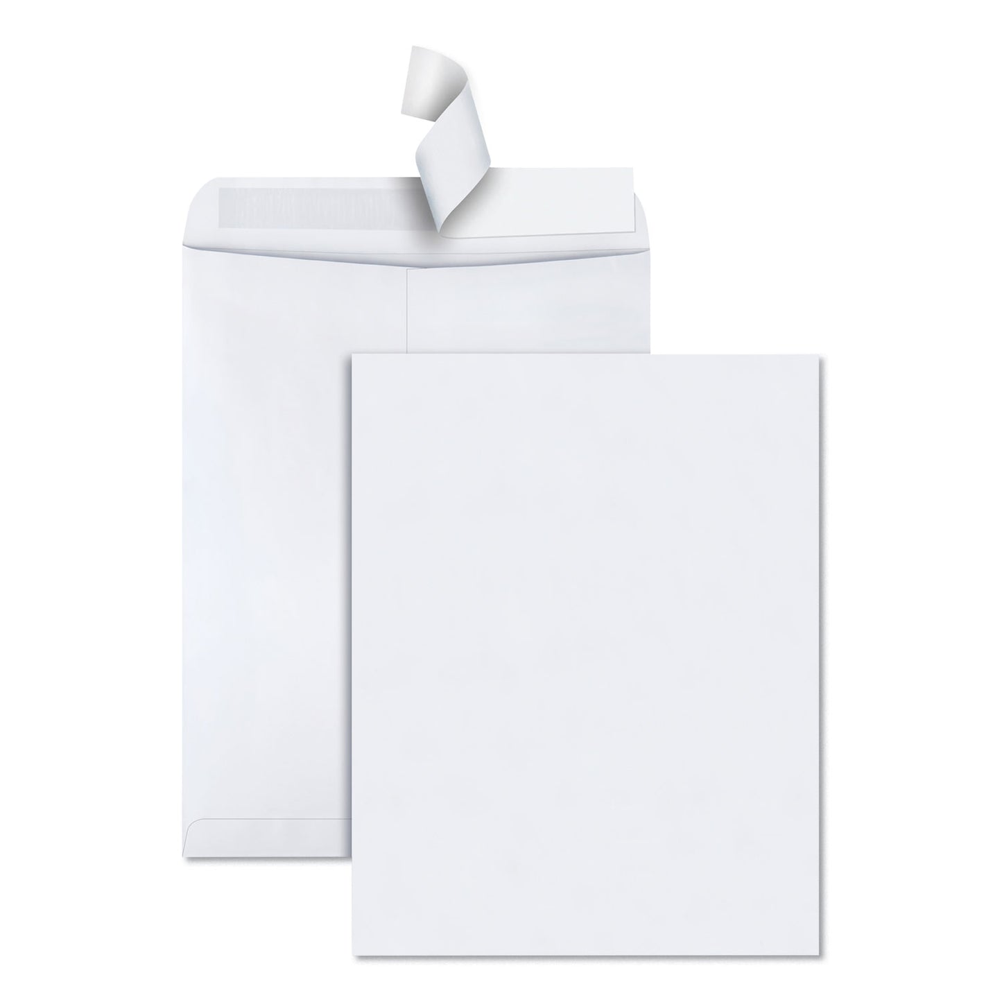 Quality Park Redi-Strip Catalog Envelope, #15 1/2, Cheese Blade Flap, Redi-Strip Adhesive Closure, 12 x 15.5, White, 100/Box (44082)