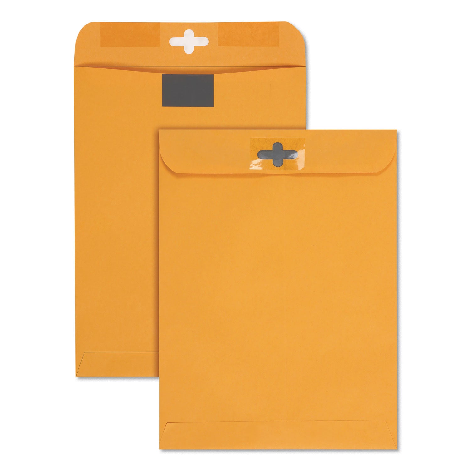 Quality Park Postage Saving ClearClasp Kraft Envelope, #90, Cheese Blade Flap, ClearClasp Closure, 9 x 12, Brown Kraft, 100/Box (43568)