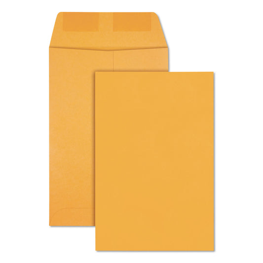 Quality Park Catalog Envelope, 28 lb Bond Weight Kraft, #1, Square Flap, Gummed Closure, 6 x 9, Brown Kraft, 500/Box (40765)
