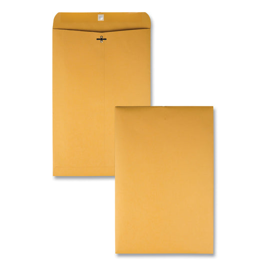 Quality Park Clasp Envelope, 32 lb Bond Weight Kraft, #15, Square Flap, Clasp/Gummed Closure, 10 x 15, Brown Kraft, 100/Box (37798)