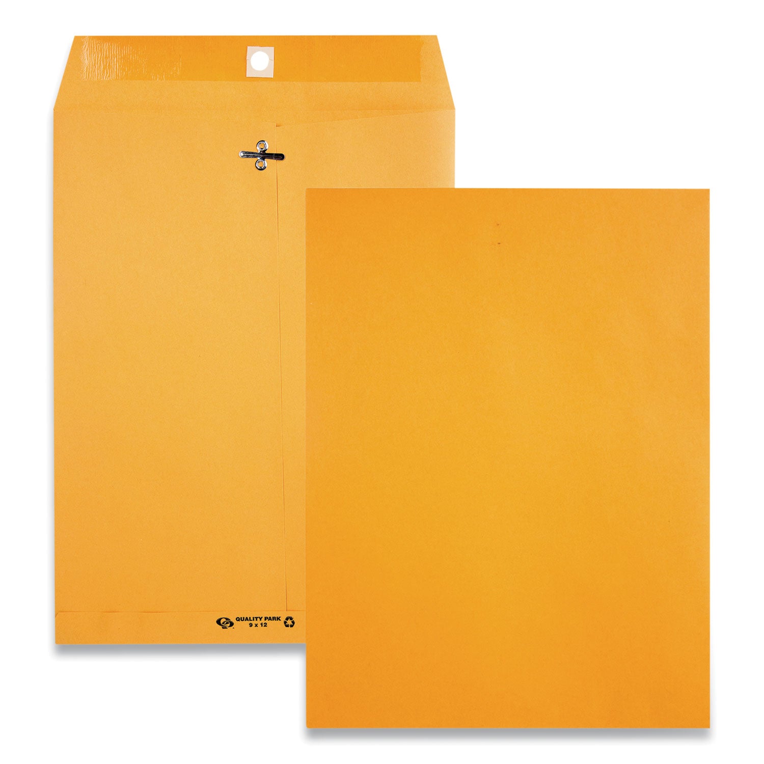 Quality Park Clasp Envelope, 28 lb Bond Weight Kraft, #90, Square Flap, Clasp/Gummed Closure, 9 x 12, Brown Kraft, 100/Box (38190)