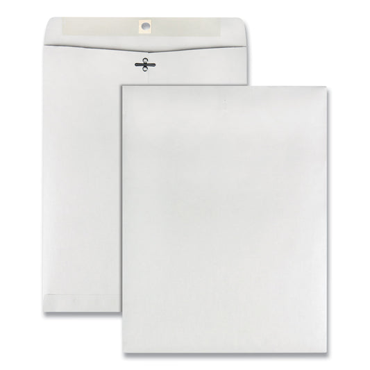 Quality Park Clasp Envelope, 28 lb Bond Weight Paper, #97, Square Flap, Clasp/Gummed Closure, 10 x 13, White, 100/Box (38397)