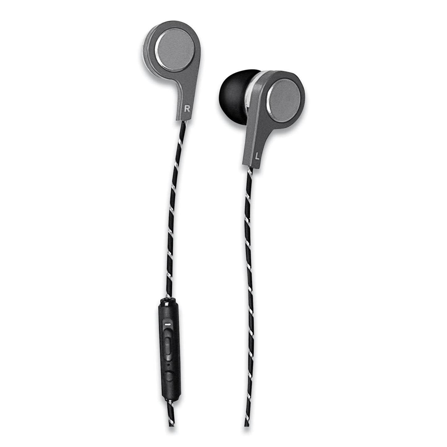 Maxell Bass 13 Metallic Earbuds with Microphone, 4 ft Cord, Silver (199600)