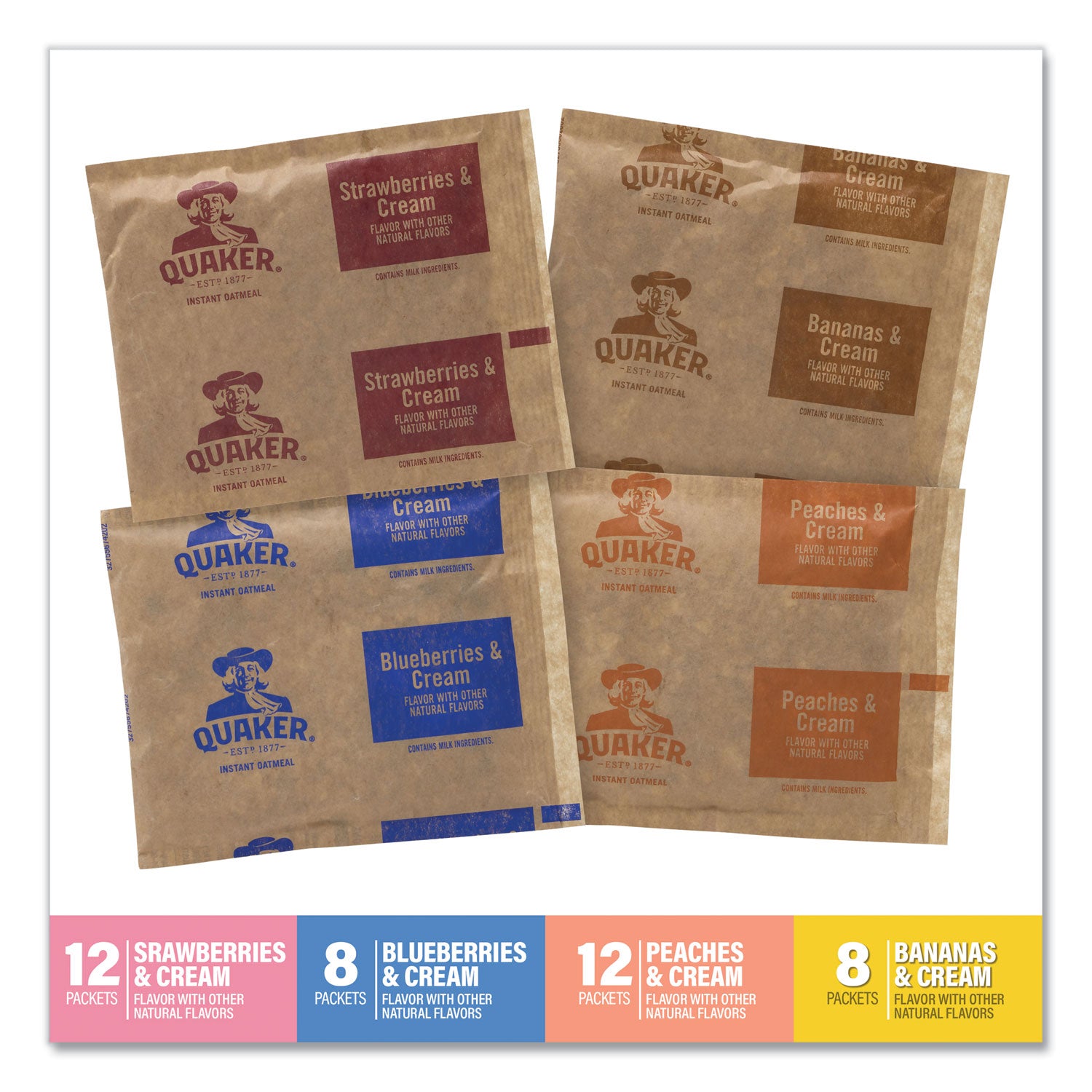 Quaker Instant Oatmeal, Assorted Varieties, 1.05 oz Packet, 40/Box (22001144)