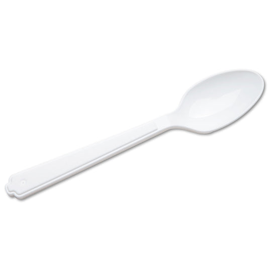 AbilityOne 7340000221317, SKILCRAFT Plastic Flatware, Type III, Teaspoon, White, 100/Pack