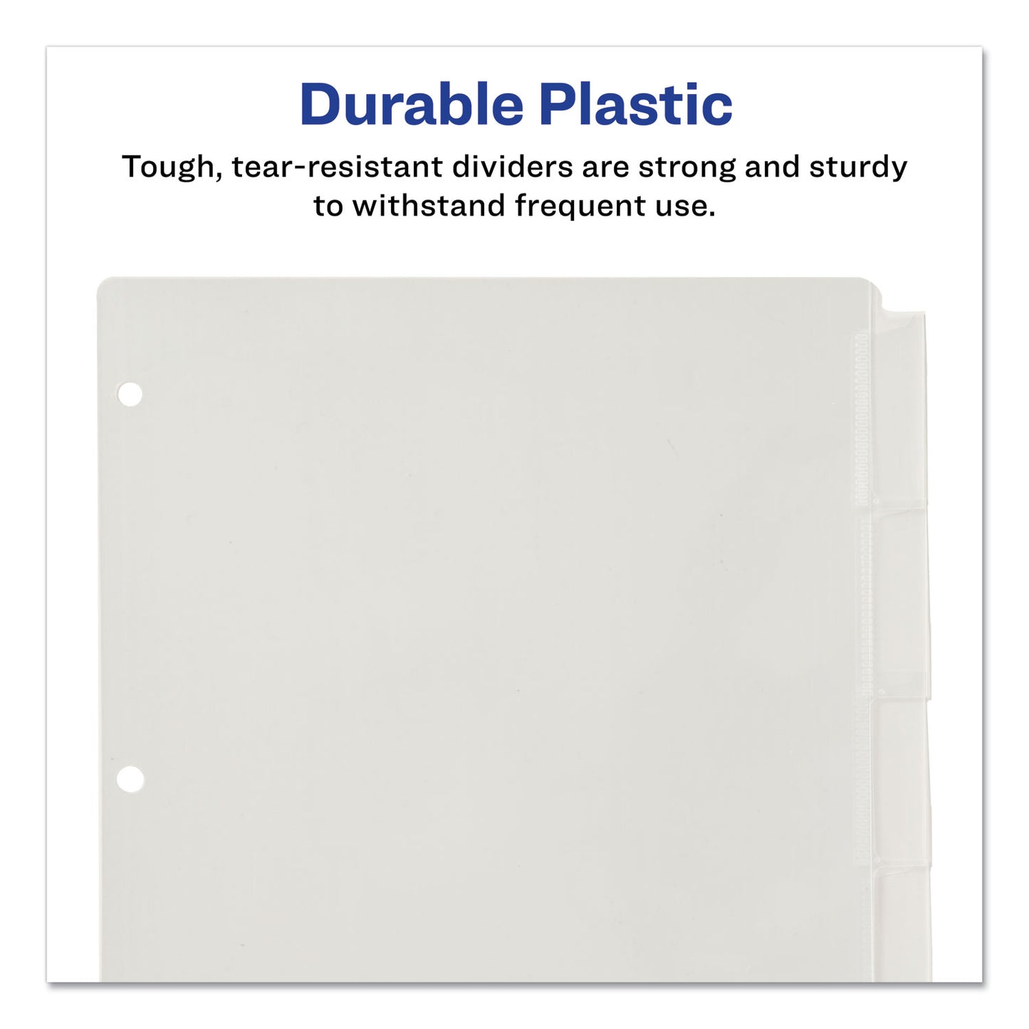 Avery Insertable Big Tab Plastic Dividers, 5-Tab, 11 x 8.5, Clear, 1 Set (11835)