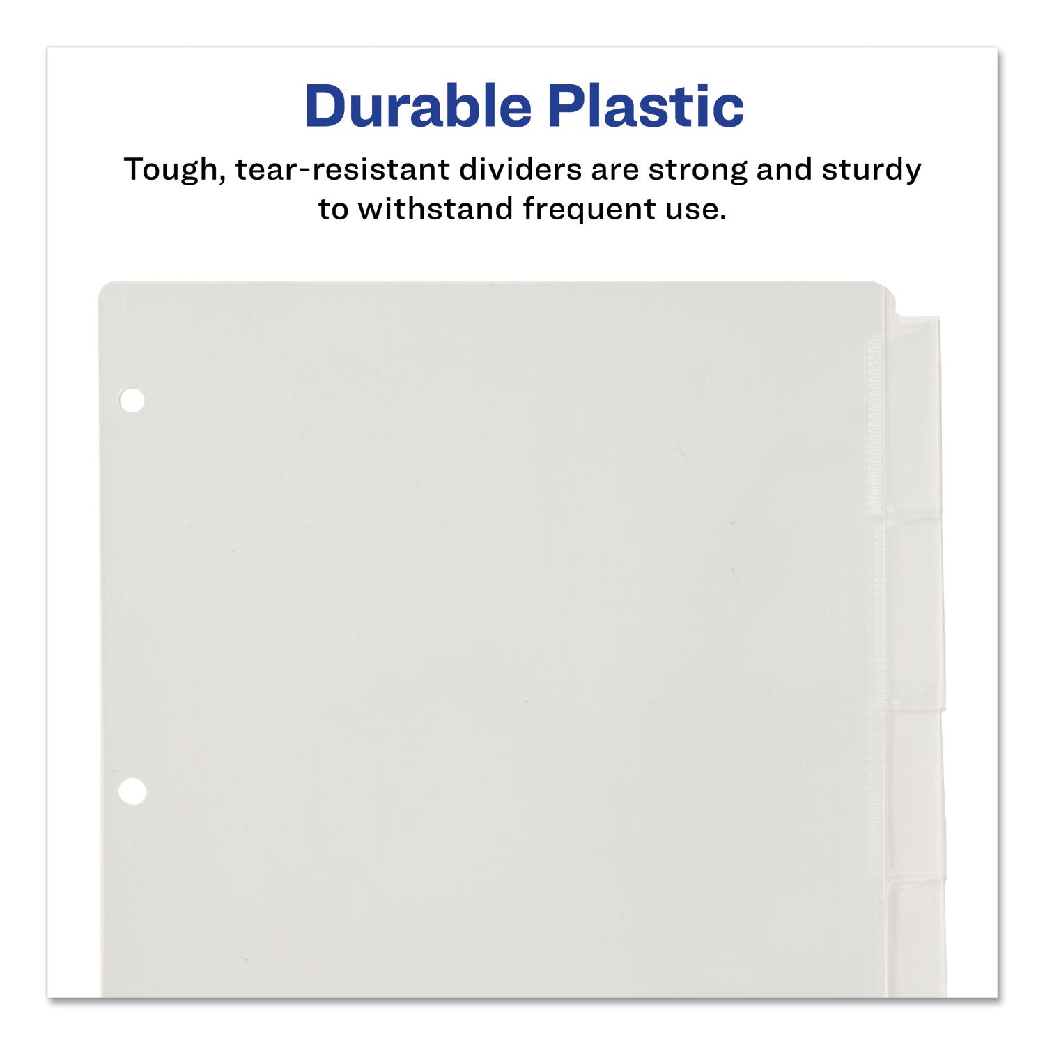 Avery Insertable Big Tab Plastic Dividers, 5-Tab, 11 x 8.5, Clear, 1 Set (11835)