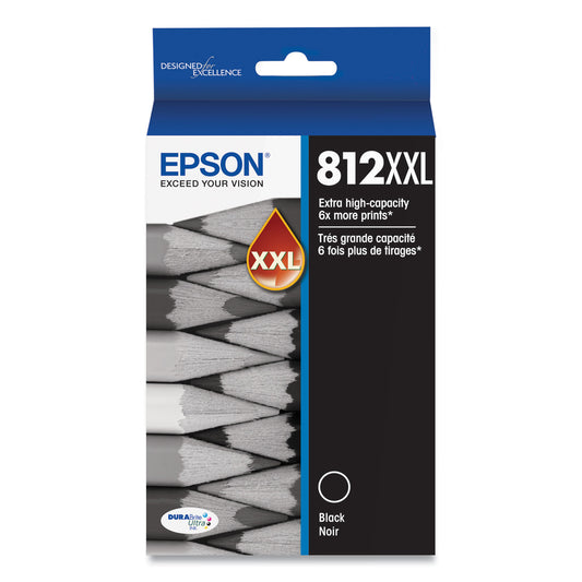 Epson T812XXL120-S (T812XXL) DURABrite Ultra Extra High-Yield Ink, 2,200 Page-Yield, Black