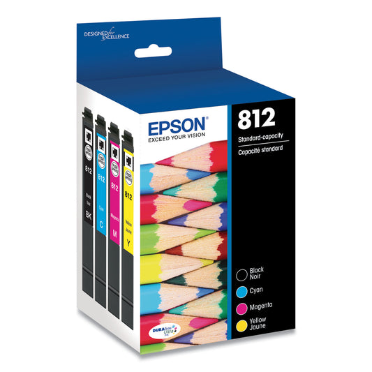 Epson T812120-BCS (T812) DURABrite Ultra Ink, 350/300 Page-Yield, Black/Cyan/Magenta/Yellow
