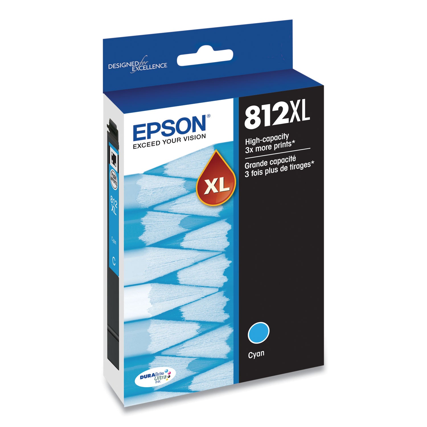 Epson T812XL220-S (T812XL) DURABrite Ultra High-Yield Ink, 1,100 Page-Yield, Cyan