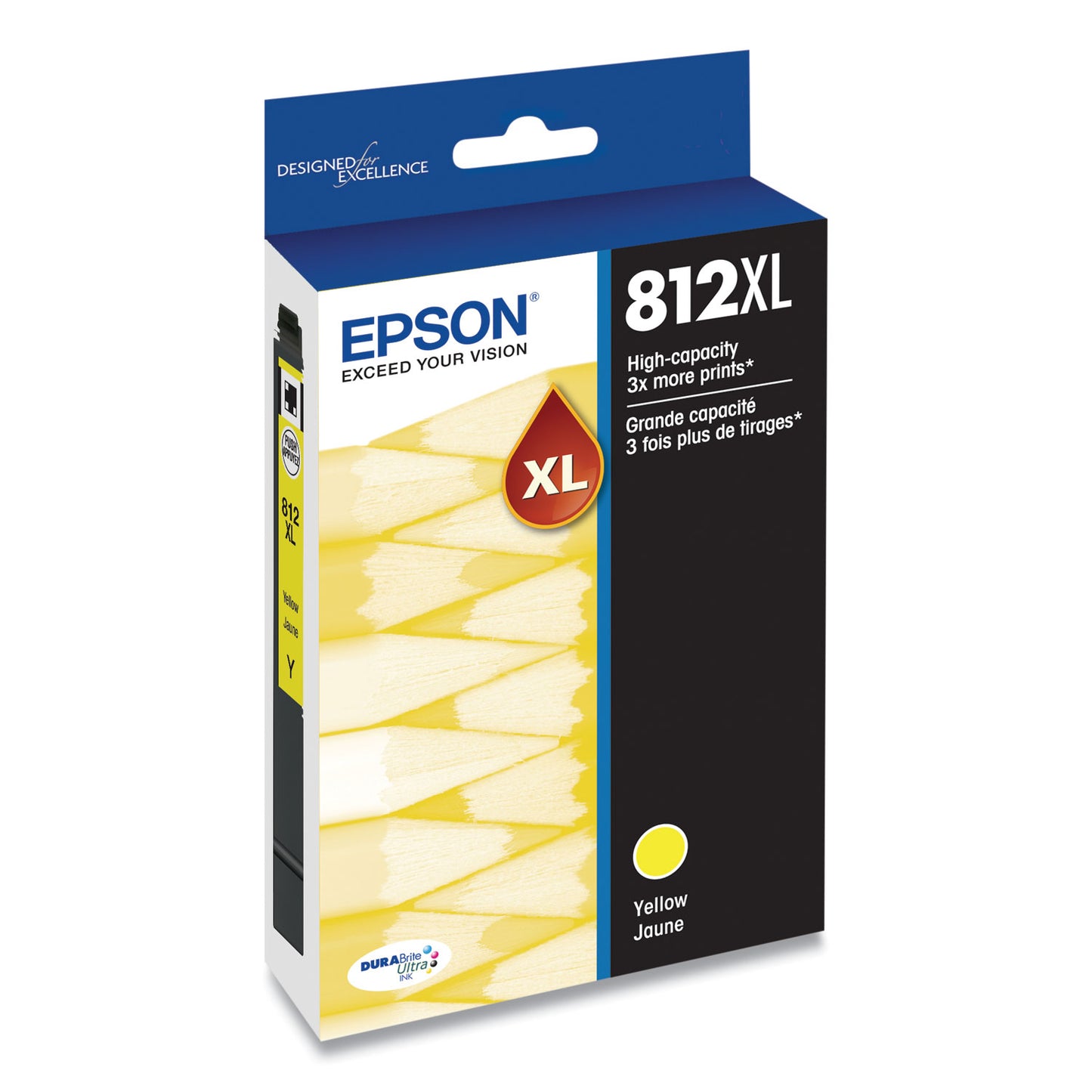 Epson T812XL420-S (T812XL) DURABrite Ultra High-Yield Ink, 1,100 Page-Yield, Yellow