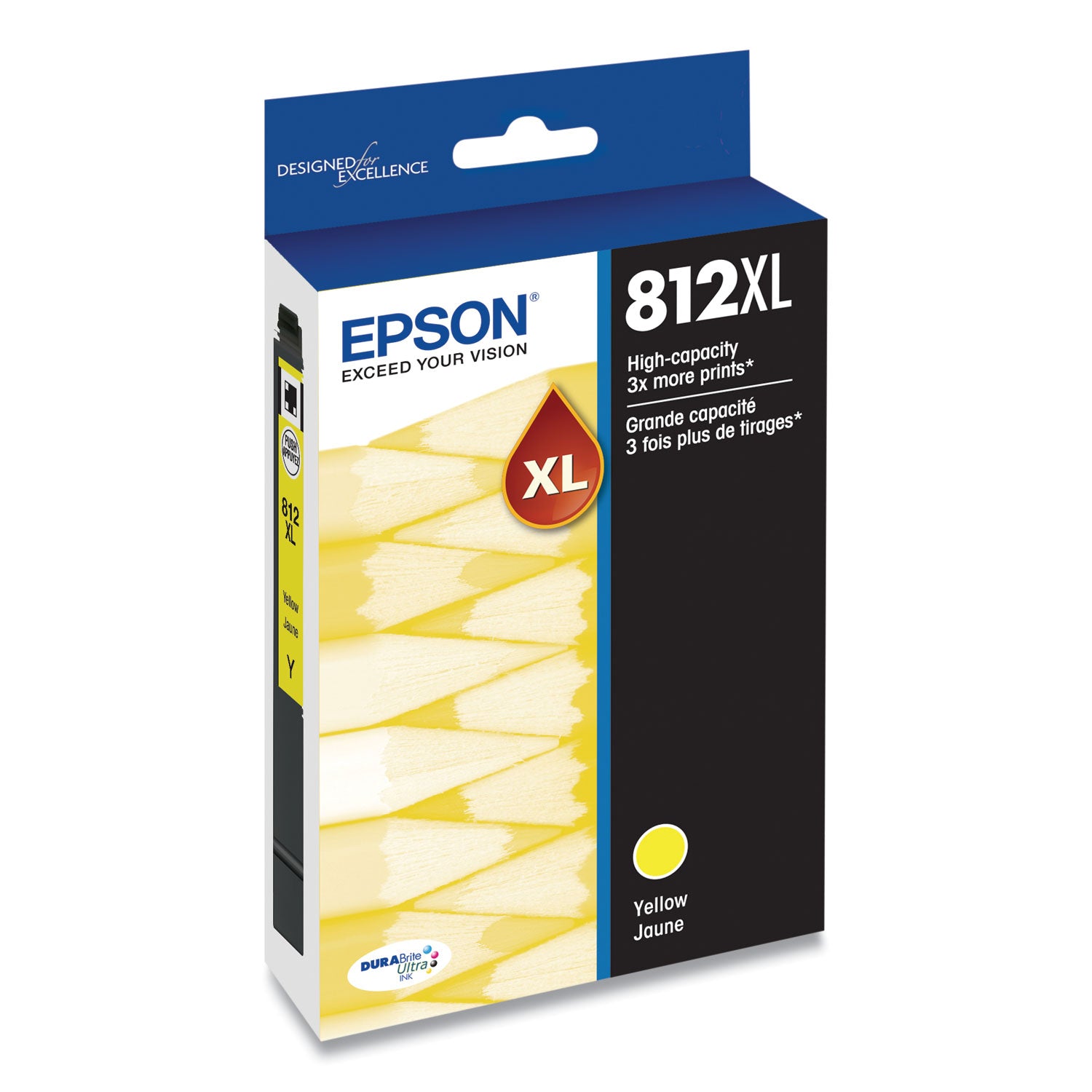 Epson T812XL420-S (T812XL) DURABrite Ultra High-Yield Ink, 1,100 Page-Yield, Yellow