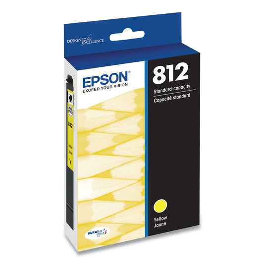 Epson T812420-S (T812) DURABrite Ultra Ink, 300 Page-Yield, Yellow