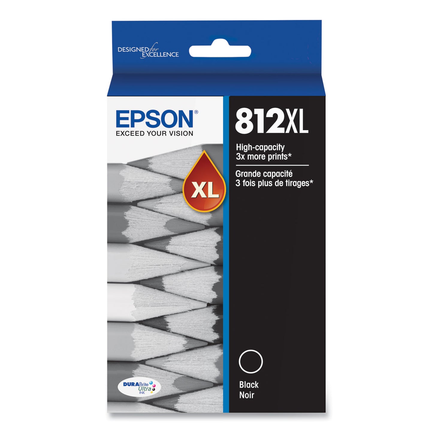 Epson T812XL120-S (T812XL) DURABrite Ultra High-Yield Ink, 1,100 Page-Yield, Black