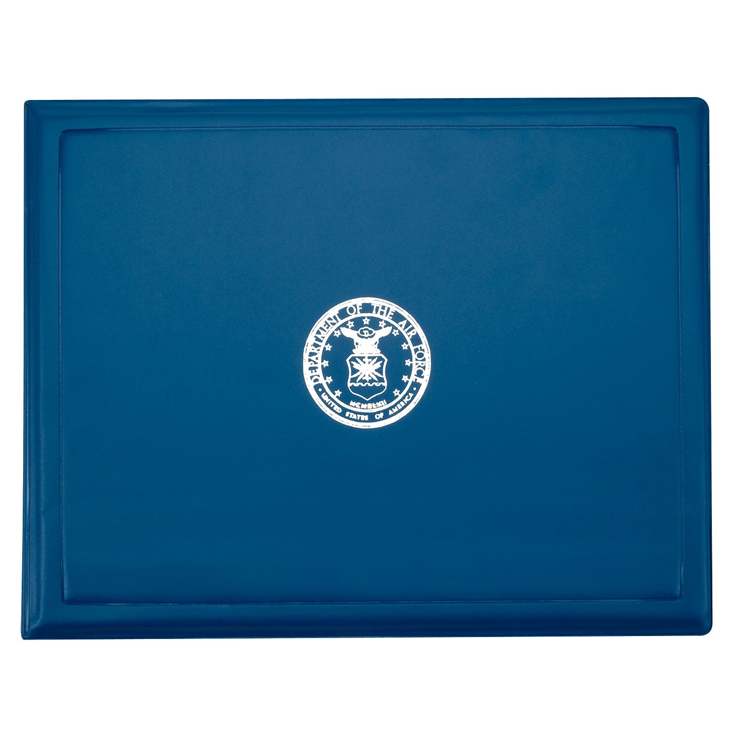 AbilityOne 7510001153250, SKILCRAFT Award Certificate Binder, 8.5 x 11, Air Force Seal, Blue/Silver