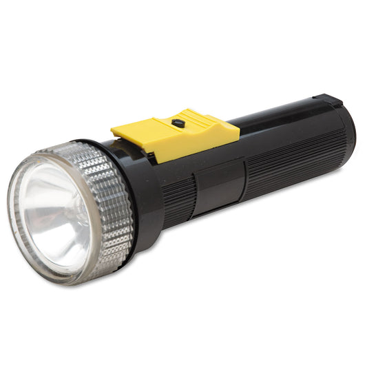 AbilityOne 6230001631856, SKILCRAFT Watertight Flashlight, 2 D Batteries (Sold Separately), Black