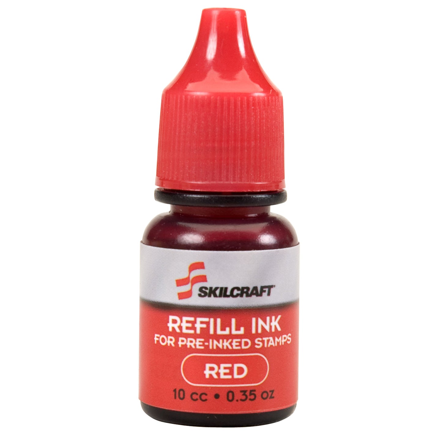 AbilityOne 7510012073960, SKILCRAFT AccuStamp Refill Ink, 0.35 oz Bottle, Red