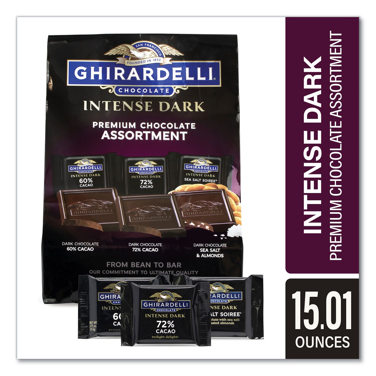 Ghirardelli Intense Dark Chocolate Premium Collection, 15.01 oz Bag (22001102)