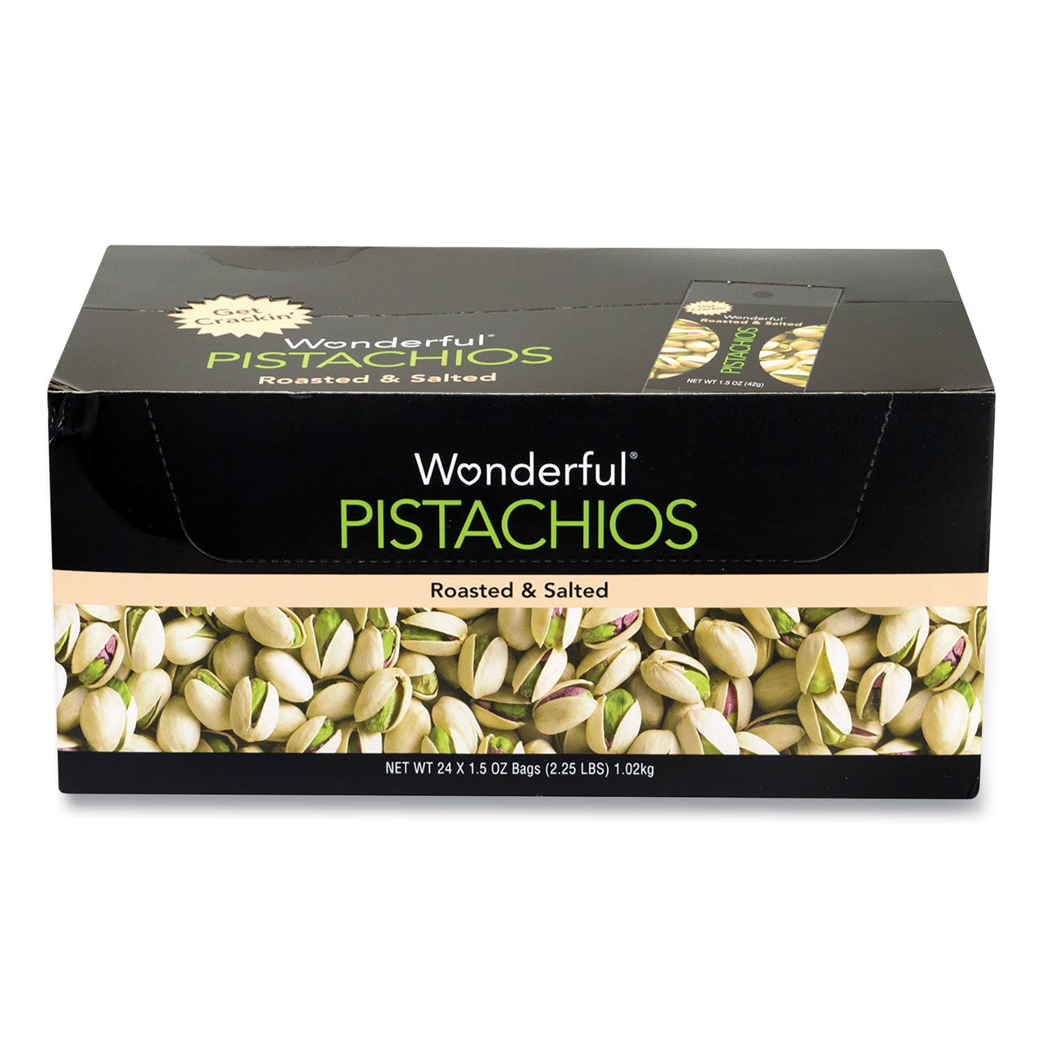 Wonderful Roasted and Salted Pistachios, 1.5 oz Bag, 24/Pack (22000784)