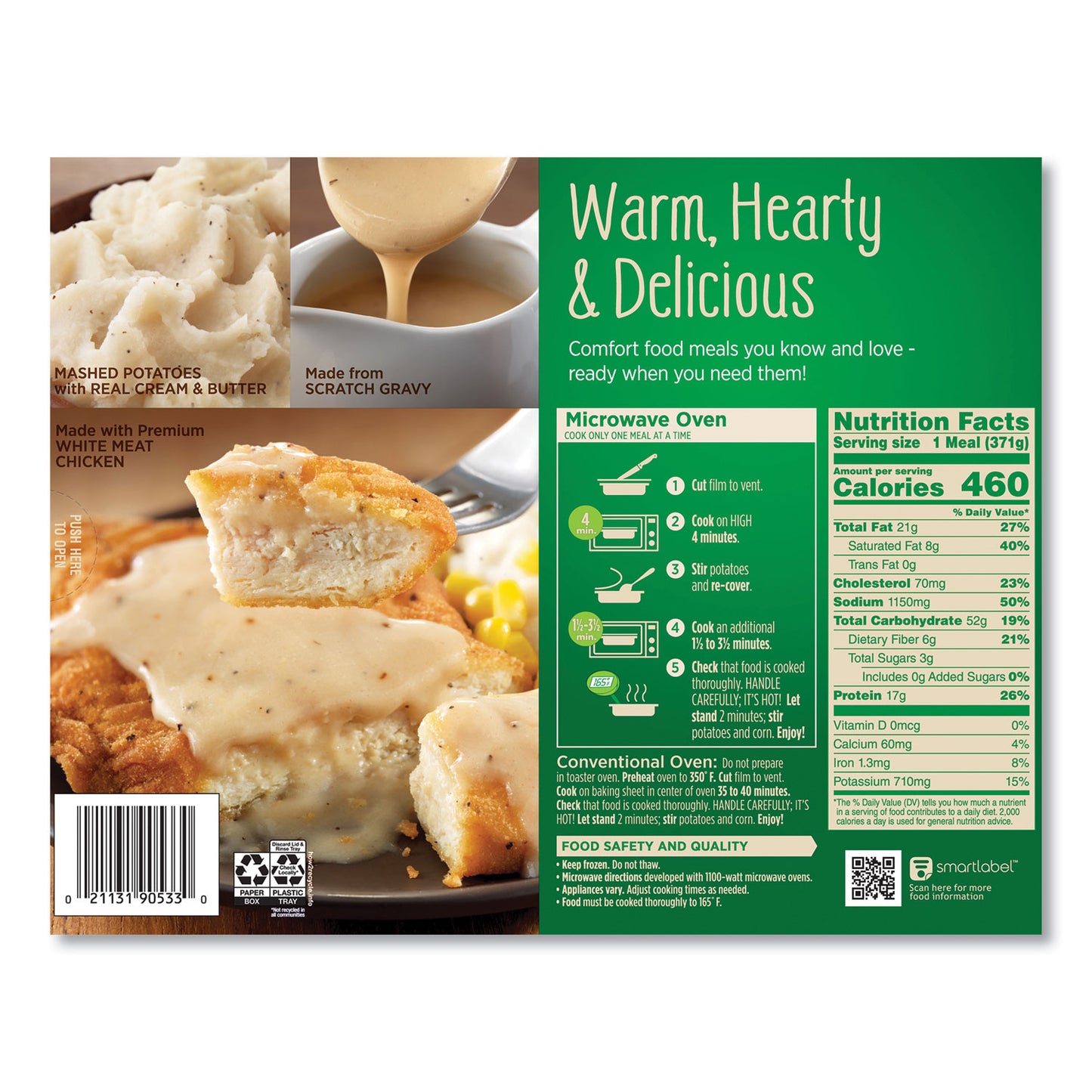 Marie Callender's Country Fried Chicken and Gravy, 13.1 oz Bowl, 5/Pack (90300169)