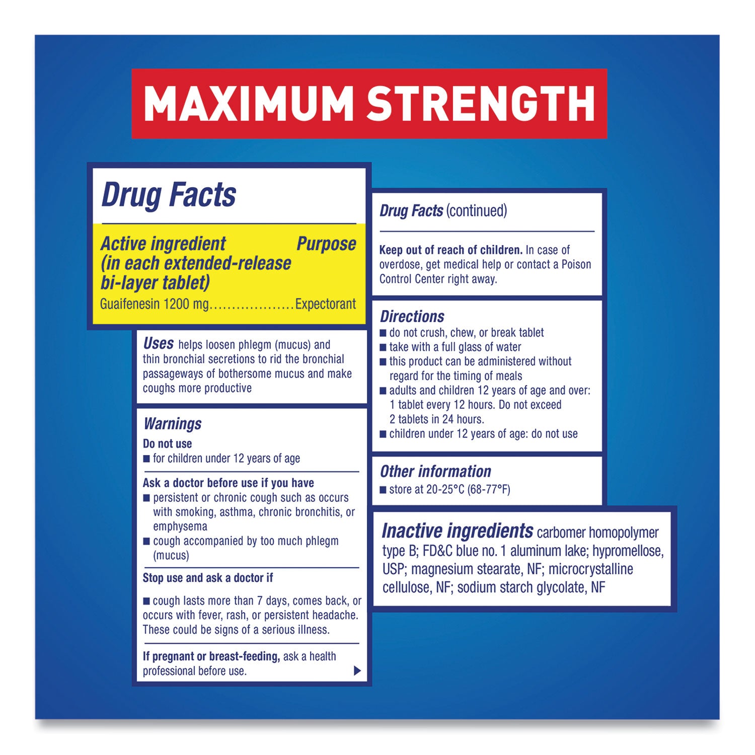 Mucinex Maximum Strength Expectorant, 14 Tablets/Box (02314)