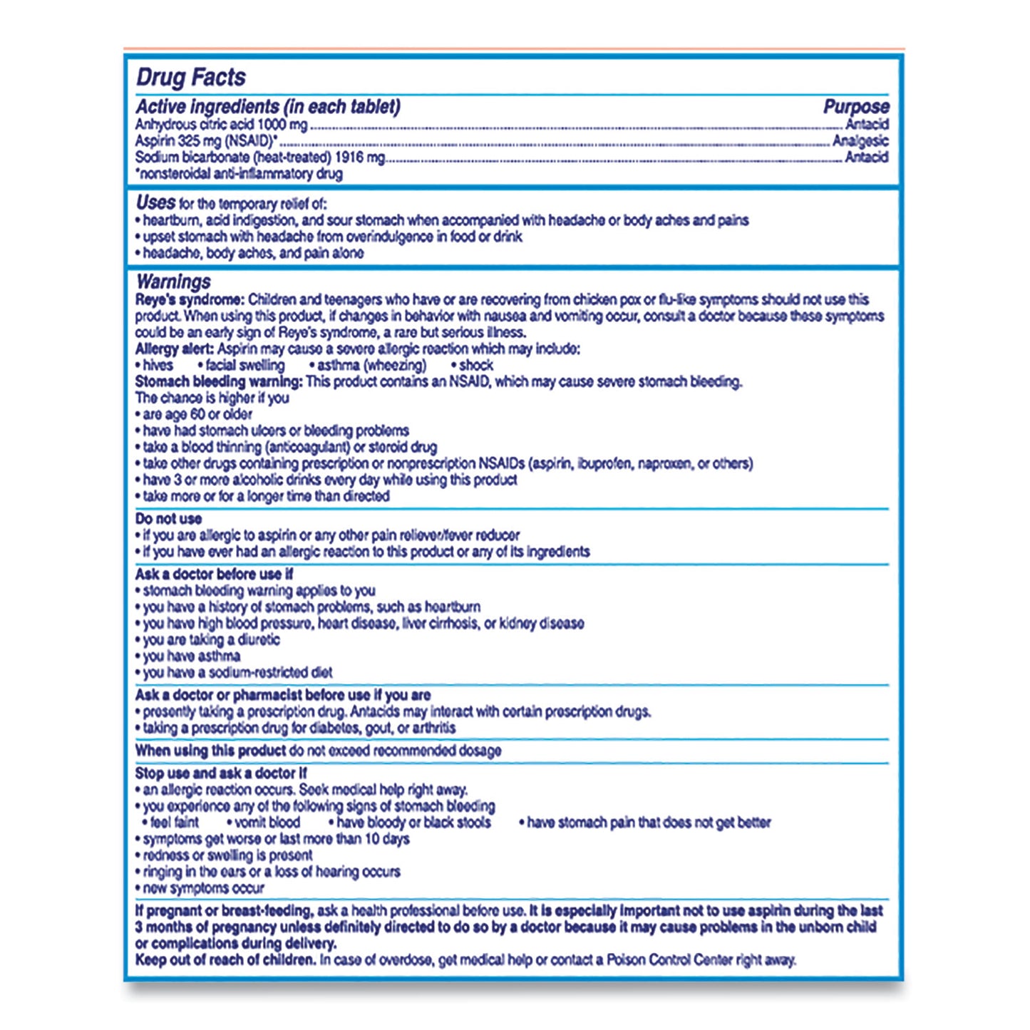 Alka-Seltzer Antacid and Pain Relief Medicine, Two-Pack, 50 Packs/Box (BXAS50)