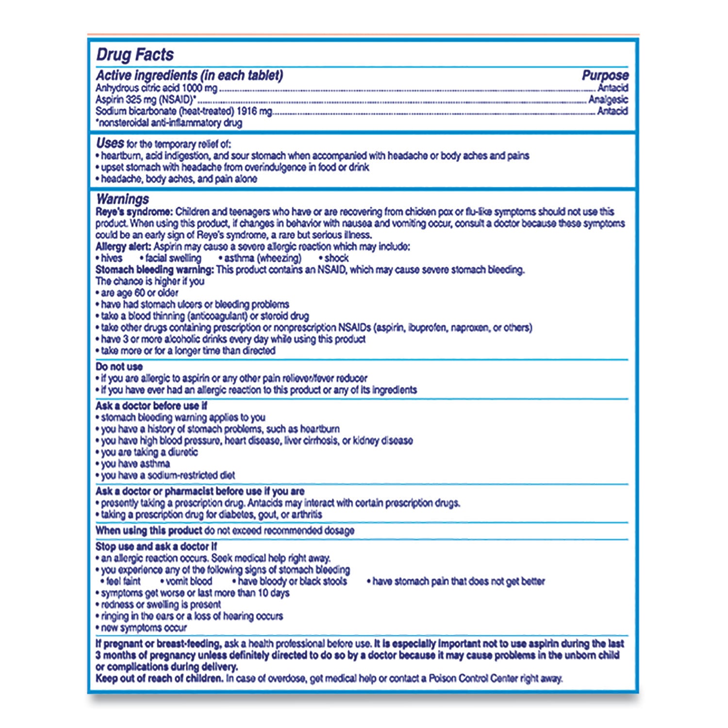 Alka-Seltzer Antacid and Pain Relief Medicine, Two-Pack, 50 Packs/Box (BXAS50)