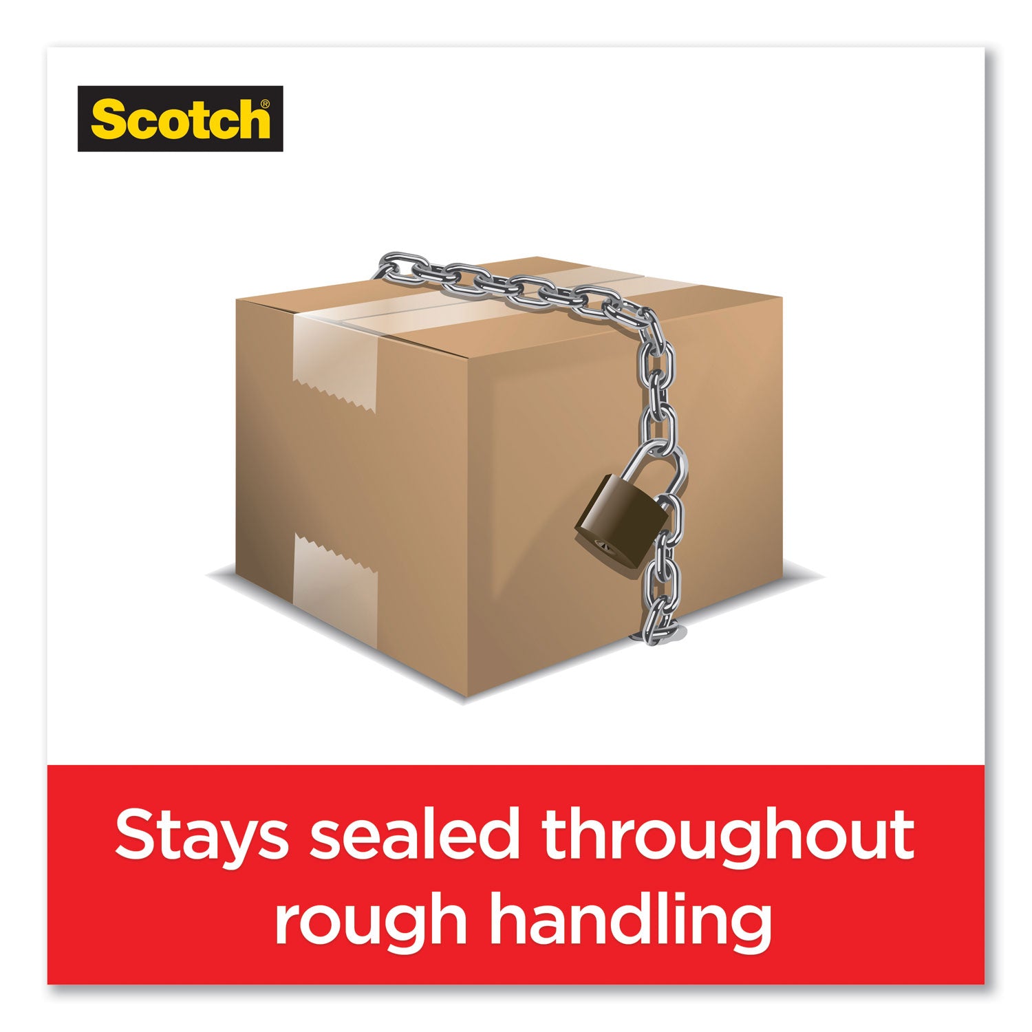 Scotch Box Lock Shipping Packaging Tape, 1.5" Core with Dispenser, 1.88" x 22.2 yds, Clear, 6/Pack (1956)