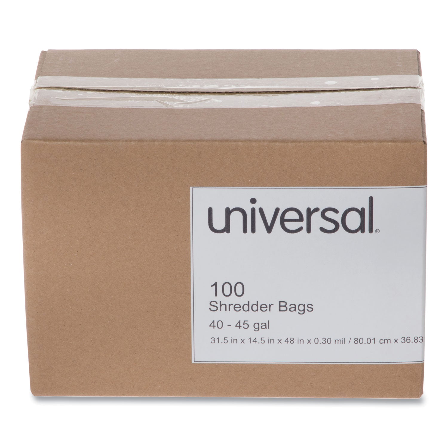 Universal High-Density Shredder Bags, 40-45 gal Capacity, 100/Box (35946)