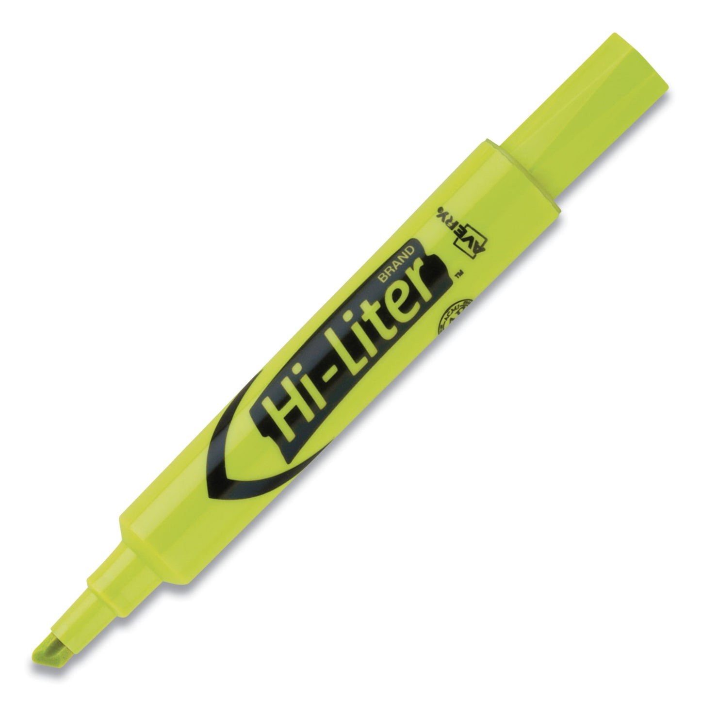 Avery HI-LITER Desk-Style Highlighters, Fluorescent Yellow Ink, Chisel Tip, Yellow/Black Barrel, 200/Box (24130)