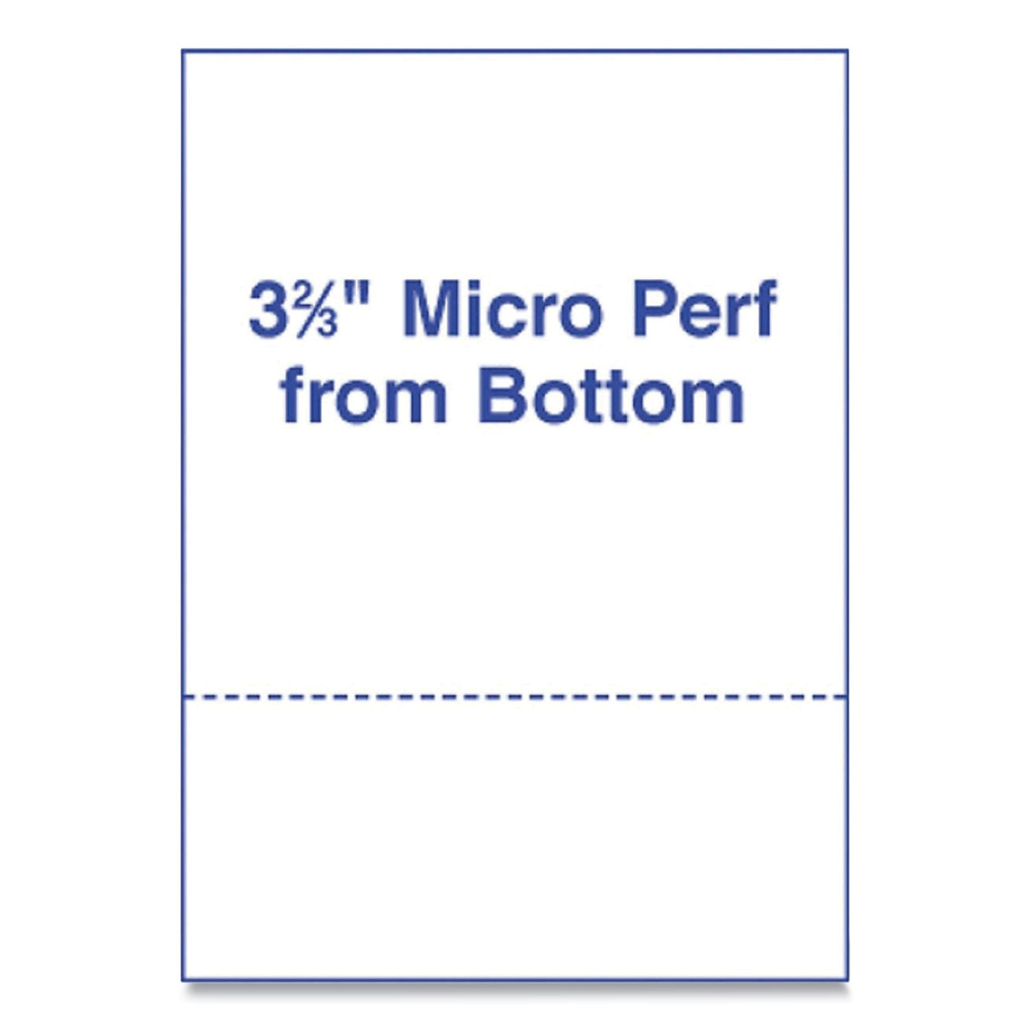 Alliance Perforated and Punched Laser Cut Sheets, Micro-Perforated 3.67" from Bottom, 24 lb Bond Weight, 8.5 x 11, White, 500/Ream (30044)