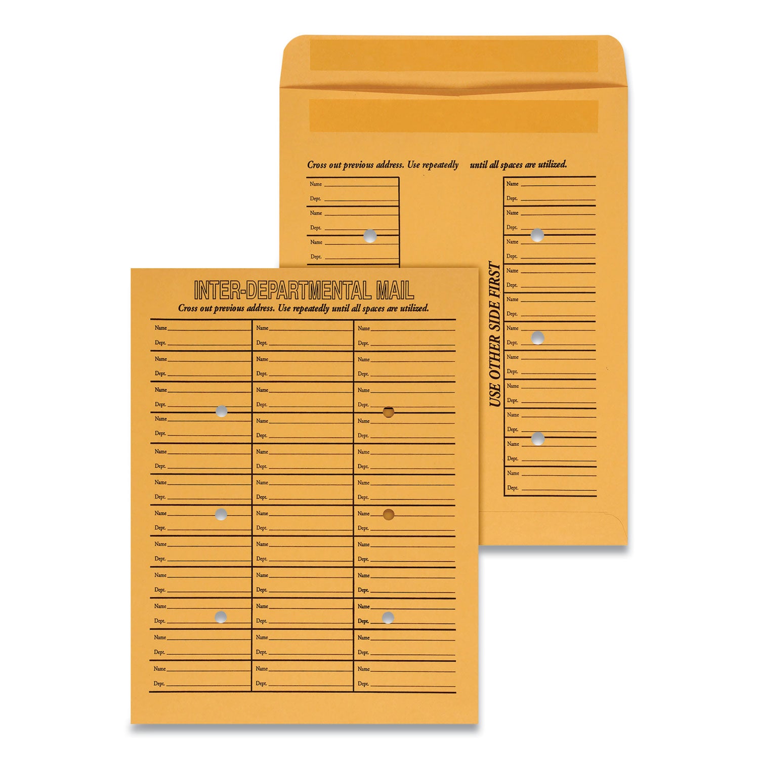 Universal Deluxe Interoffice Press and Seal Envelopes, #97, Two-Sided Three-Column Format, 10 x 13, Brown Kraft, 100/Box (63570)