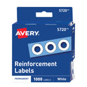 Avery Dispenser Pack Hole Reinforcements, 0.25" Dia, White, 1,000/Pack, (5720) (05720)