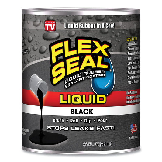 Flex Seal Liquid Rubber, 32 oz Can, Black (LFSBLKR32)