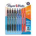 Paper Mate Profile Gel Pen, Retractable, Medium 0.7 mm, Assorted Ink and Barrel Colors, 8/Pack (2097006)