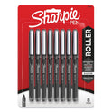 Sharpie Professional Design Roller Ball Pen, Stick, Fine 0.5 mm, Black Ink, Black Barrel, 8/Pack (2116307)