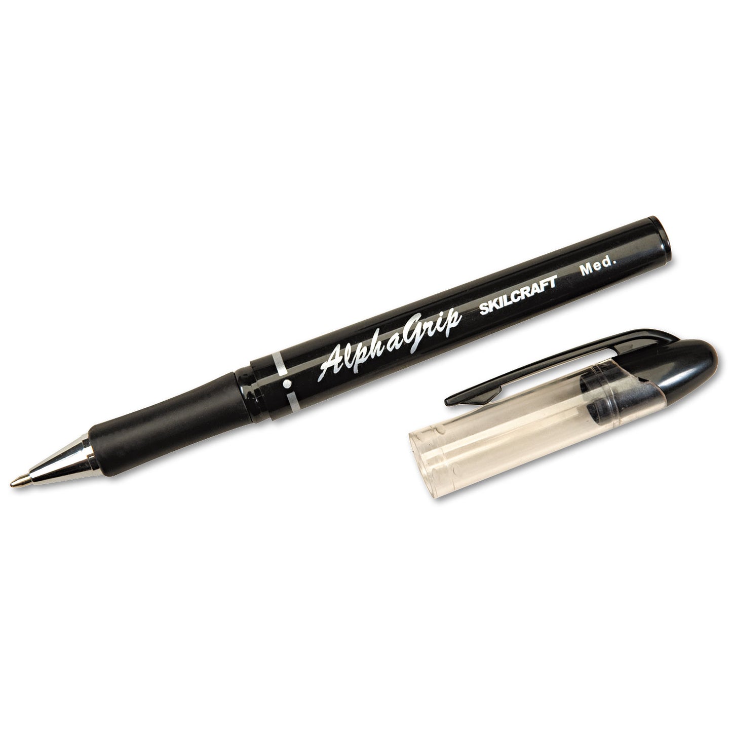 AbilityOne 7520014244875, SKILCRAFT AlphaGrip Ballpoint Pen, Stick, Medium 1 mm, Black Ink, Black Barrel, Dozen