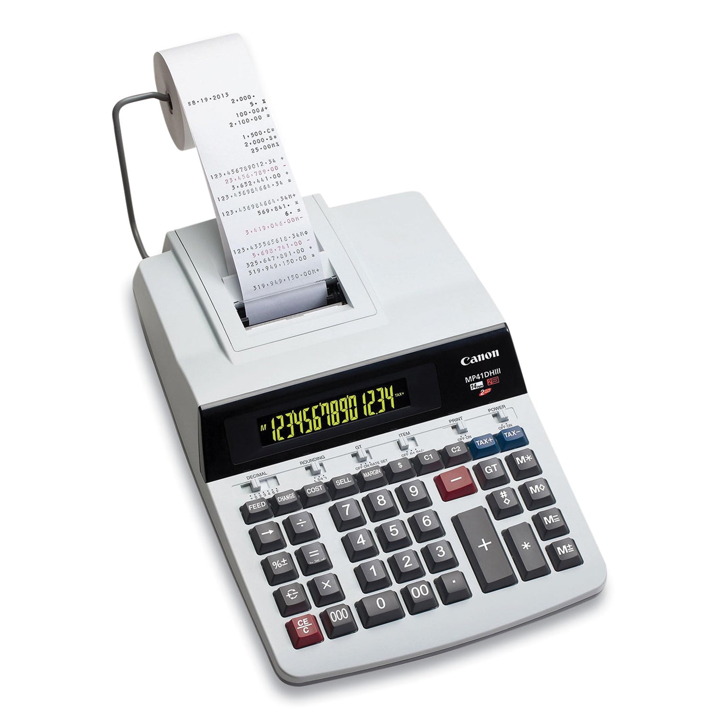 Canon MP41DHIII 14-Digit Desktop Calculator, Black/Red Print, 4.3 Lines/Sec (8709B001AA)