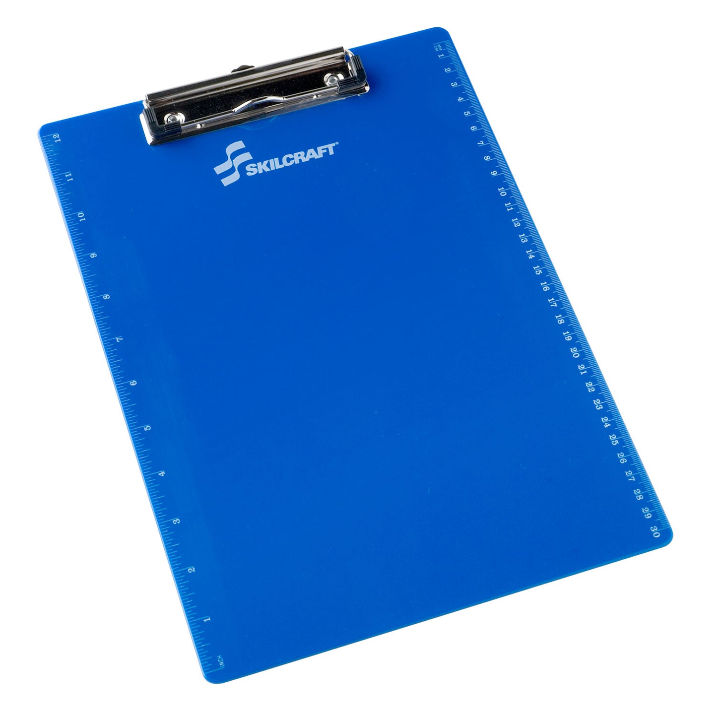 AbilityOne 7520014393391, SKILCRAFT Recycled Plastic Clipboard, 4" Clip Capacity, Holds 8.5 x 11 Sheets, Blue