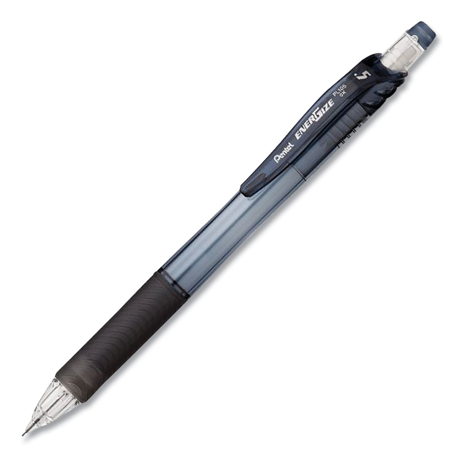 Pentel EnerGel RTX Gel Pen, Retractable, Medium 0.7 mm, Black Ink, Gray/Black Barrel, 5/Pack (BL77BP5A)