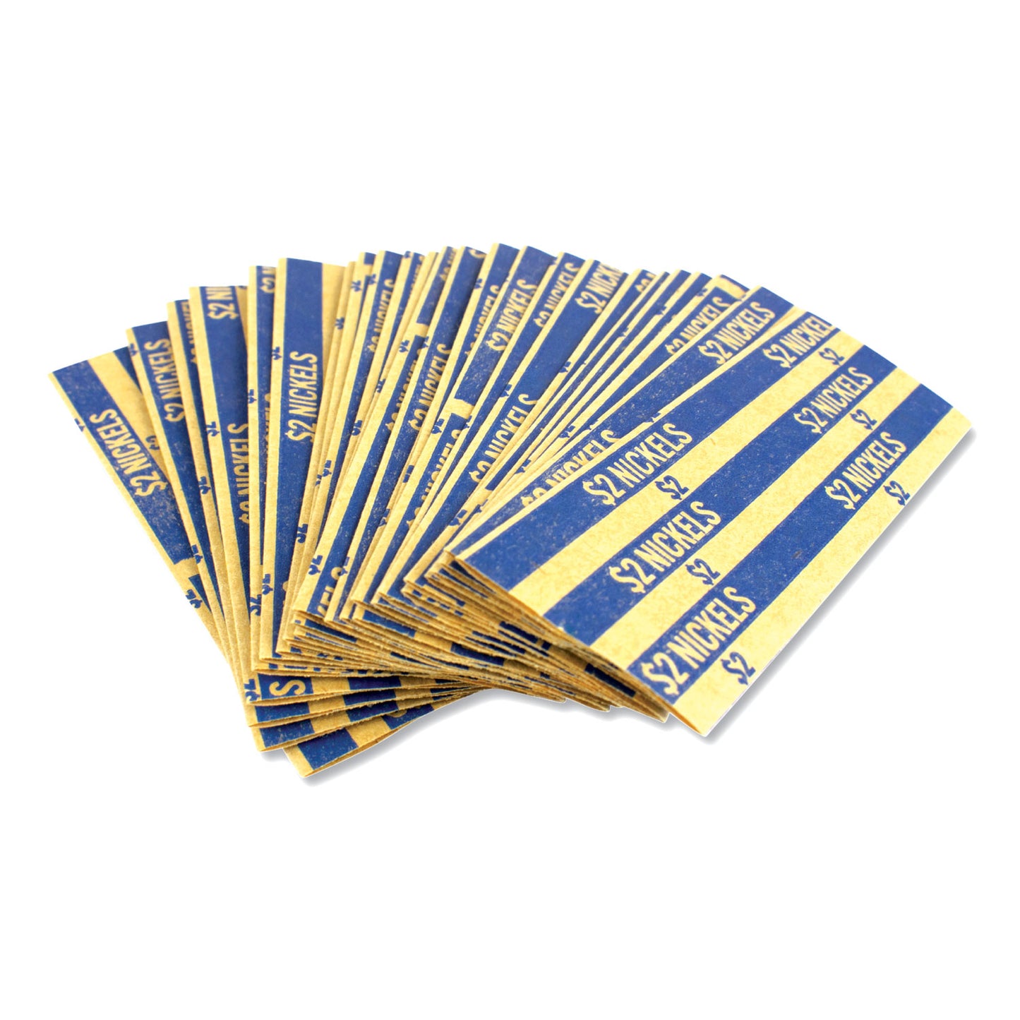 CONTROLTEK Flat Tubular Coin Wrap, Nickels, $2.00, Blue, 1,000/Box (560043)