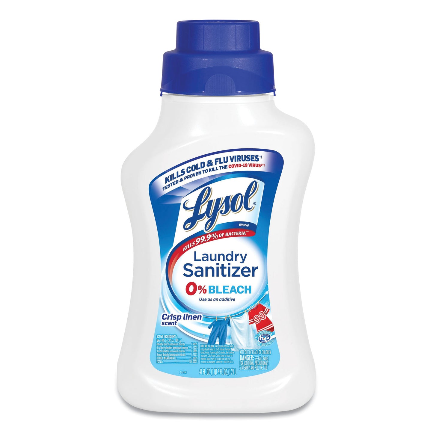 LYSOL Brand Laundry Sanitizer, Liquid, Crisp Linen, 41 oz (95871EA)